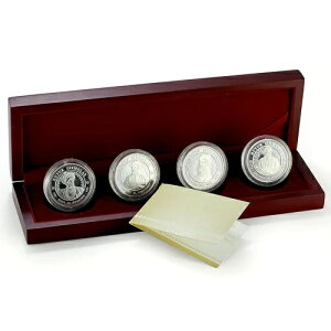 ウズベキスタン 100ソム x 4セット 偉大な祖先の歴史上の人物の銀貨 1999年