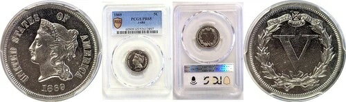 1869年 5Cパターンニッケル J-684 PCGS PR-65