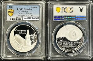 カルタヘナMMXXI(2021)コンベンションの公式シルバーメダル(PCGS製スラブ)