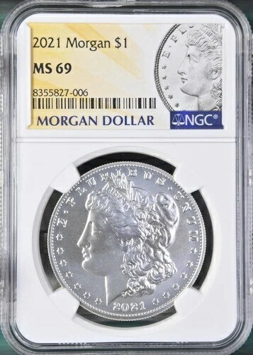 2021年 モルガン銀貨 NGC MS69 BX2021(3)