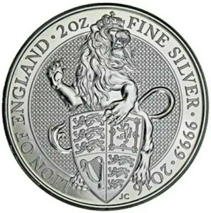 2016年 イギリス 2オンス QEII 女王の獣 イングランドのライオン 銀貨