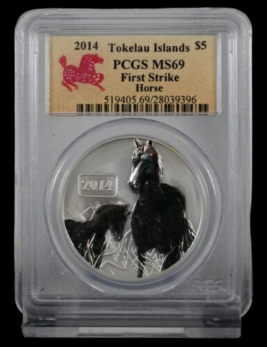 2014年 トケラウ RP .999 銀貨 午年 5ド