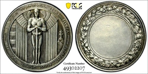 1923年 ハンガリー銀行労働者スポーツクラブ AEメダル PCGS SP 62