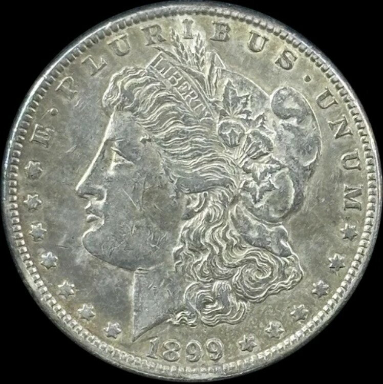 1899-P 1ドルモルガン・ダラー - 未加工 XF - 写真をご覧ください