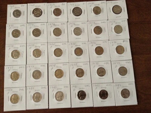 1968-2023年 P+D ジェファーソン ニッケル(1968-2023年 S プルーフ付き)