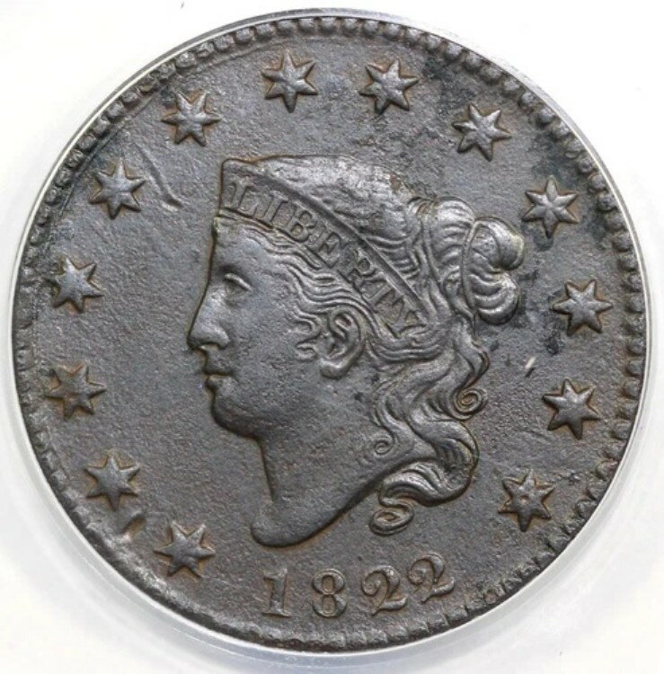 1822年 1セント マトロンヘッド ラージセント ANACS EF 40 細部腐食あり