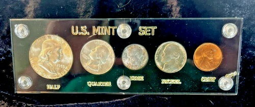 1953-S シルバー米国造幣局ブラックキャピタルホルダー 5 コインプルーフセット、送料無料!