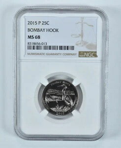 2015-P ワシントン クォーター ボンベイフック アメリカ ザ・ビューティフル MS68 NGC