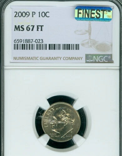 2009 P ルーズベルト ダイム NGC MS67 FT 