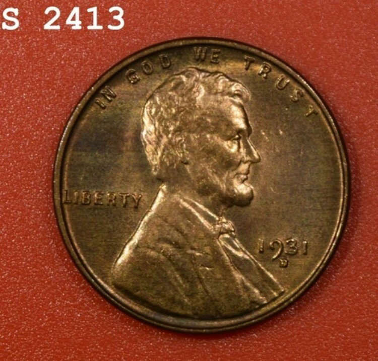 1931-D リンカーン ウィート セント "GEM BU RB" *1点目以降は送料無料*