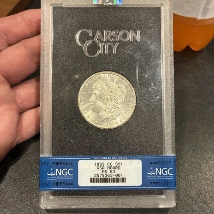 1883-CC GSA モルガン銀貨 NGC MS63 美しい刻印