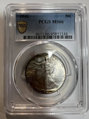 WORLD RESOURCE【KING店】の1941年ウォーキング・リバティ・シルバー・ハーフドル MS66 PCGS Gem｜アングル2