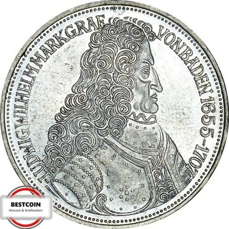 J390 5 DM 記念硬貨 バーデン辺境伯 1955年 VZ G + 1359020-