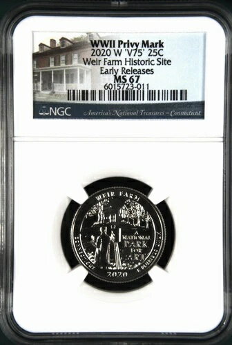 2020 W ‘V75’ 25セント ER NGC MS 67 ウィアーファーム史跡 第二次世界大戦 枢密院印