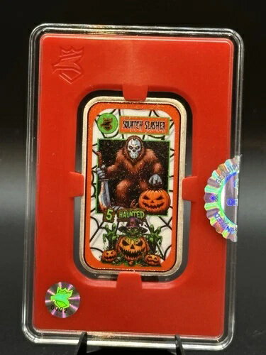 ポスタルエクスプレスミント ハロウィン 2024 スラッシャー #2/5 .999 シルバー 1オンス バー ホーンテッド 5