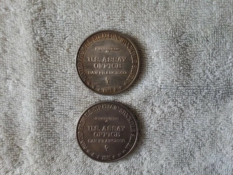 ヴィンテージ 1981年 米国検査局 サンフランシスコ 1トロイオンス .999 純銀