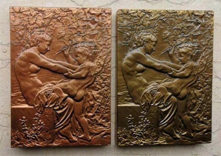 80x58mmの中国製メダル（真鍮と銅）2枚 - ウィリアム・アドルフ・ブグロー(3)