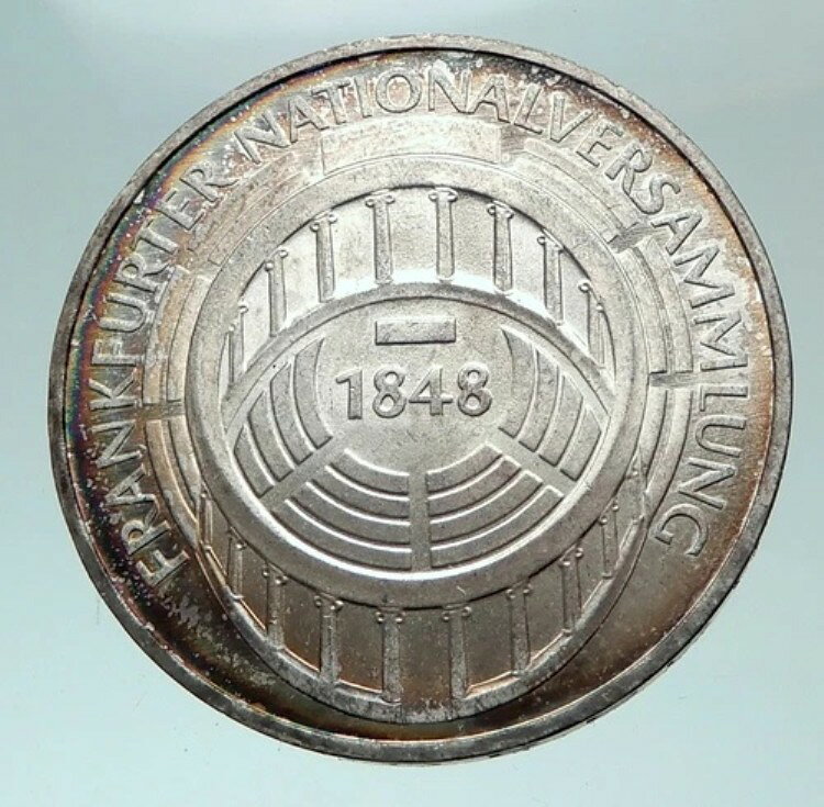 1973年 ドイツ フランクフルト国会議事堂 プルーフ銀貨 5マルク ドイツコイン i82239