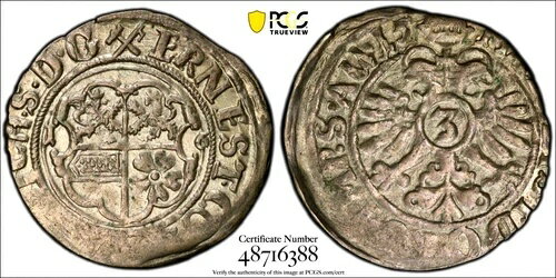 1615年 ドイツ諸州ゾルムス リヒ 3 クロイツァー、PCGS MS 61、KM-19、ドイツ、希少タイプ