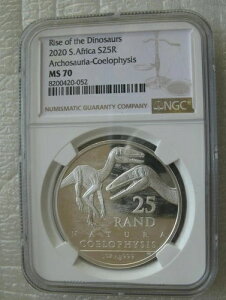 南アフリカ R25 2020 銀貨 NATURA NO.2 主竜類 コエロフィシス NGC MS70