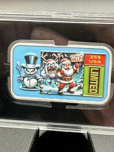 2オンス . 999 ポスタルエクスプレス ミントシルバー クリスマスリップパック #21 25個限定