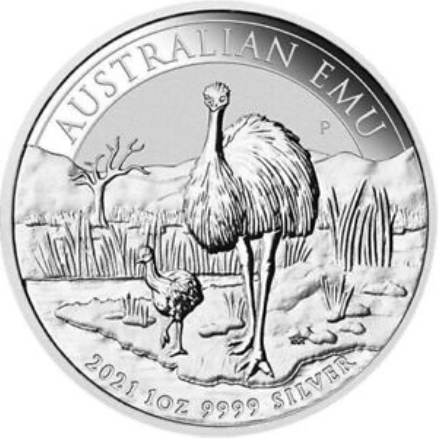 【極美品/品質保証書付】 アンティークコイン モダンコイン [送料無料] 1オンスオーストラリアシルバーEMU 2021コイン（BU） 1 oz Australian Silver Emu 2021 Coin (BU)