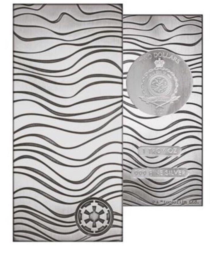 2021 niue 1 ozС$ 2ޥꥢ٥С50k Minted 2021 Niue 1 oz Silver $2 Star Wars Official Mandalorian Beskar Bar 50k Minted!