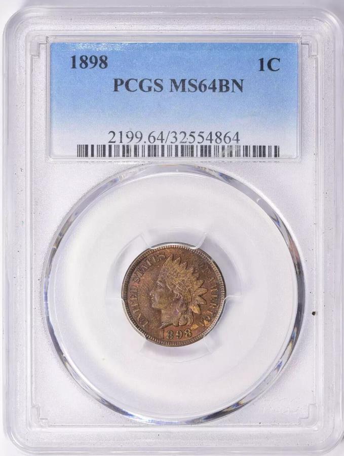 【極美品/品質保証書付】 アンティークコイン モダンコイン [送料無料] 1898 P Small Cents Indian Head PCGS MS-64 Bn 1898 P Small Cents Indian Head PCGS MS-64 BN