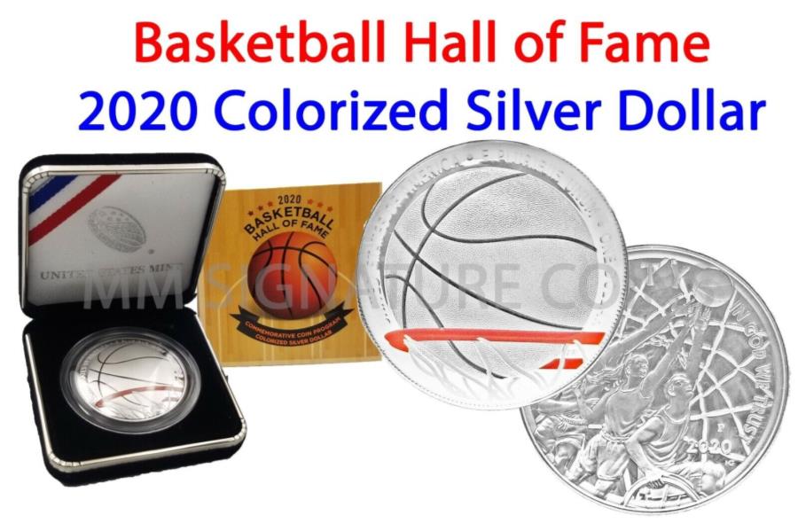 楽天アンティーク王子_ANTIQUE PRINCE【極美品/品質保証書付】 アンティークコイン モダンコイン [送料無料] 2020 Pバスケットボールの殿堂OGPの色彩銀のコイン - 売り切れ!! 2020 P Basketball Hall of Fame Colorized Silver Dollar coin in OGP - Sold Out!!