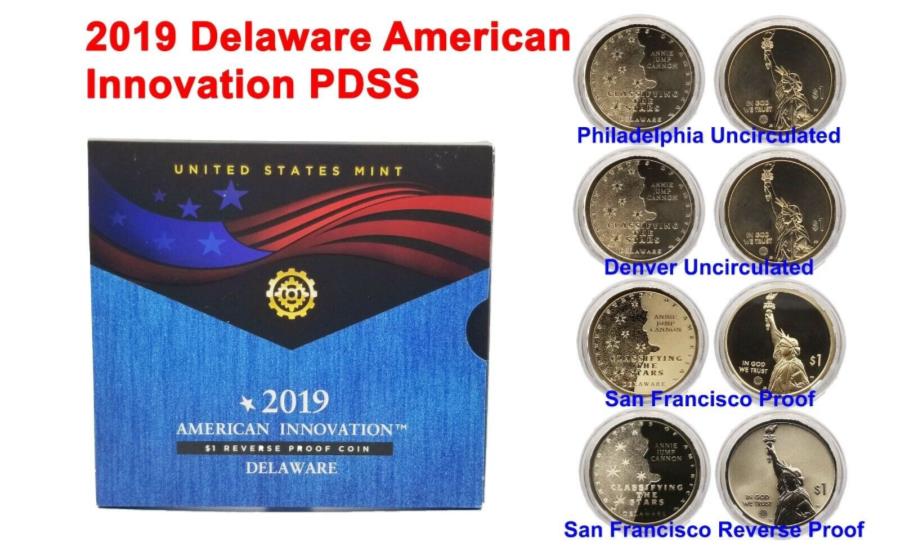 yɔi/iۏ؏tz AeB[NRC _RC [] 2019 PDSSfEFAAJCmx[Vh4RC 2019 PDSS DELAWARE AMERICAN INNOVATION DOLLARS 4 COINS