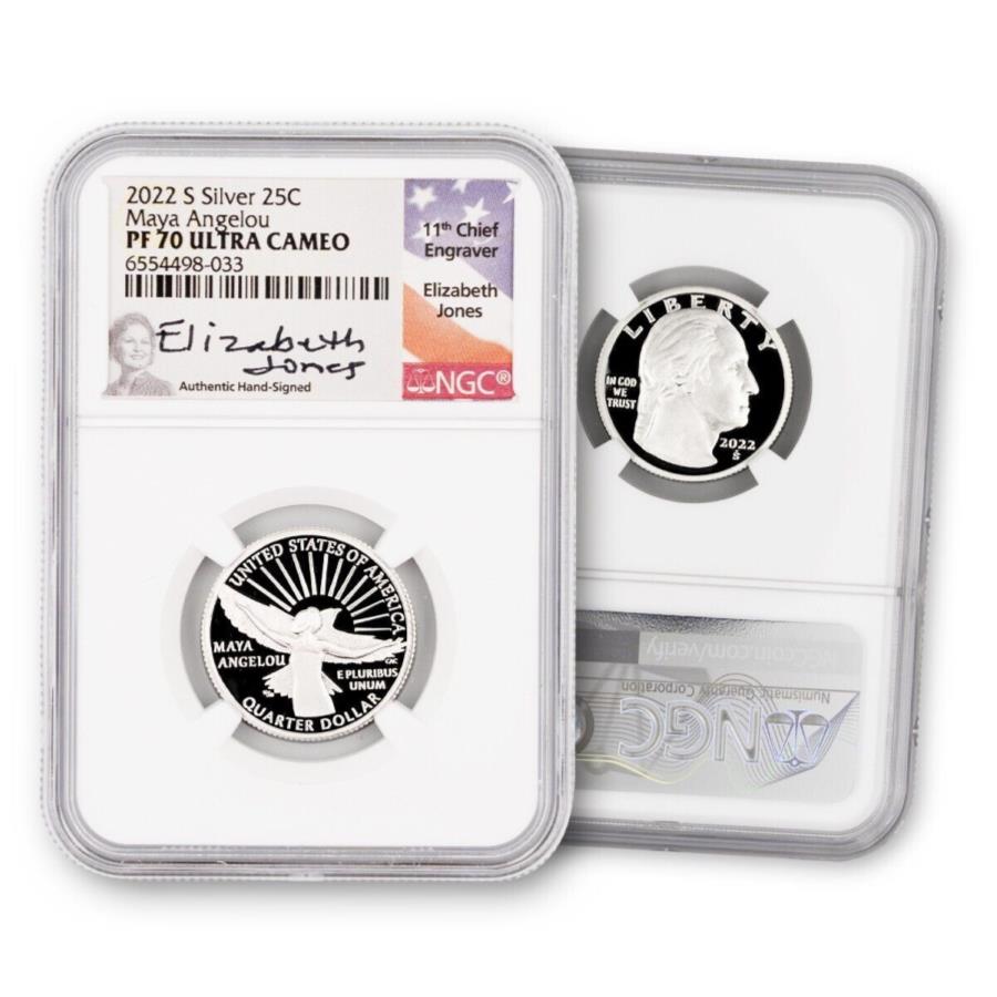 ڶ/ʼݾڽա ƥ 󥳥 [̵] 2022 S Maya Angelou Silver Proof Quarter -NGC 70 Elizabeth Jones Signature 2022 S Maya Angelou Silver Proof Quarter - NGC 70 Elizabeth Jones Signature