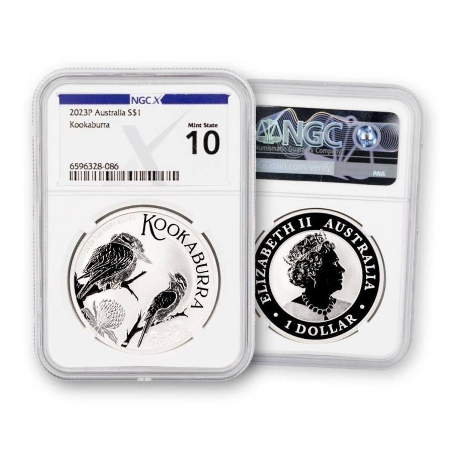 【極美品/品質保証書付】 アンティークコイン モダンコイン [送料無料] 2023 $ 1オーストラリアのシルバーKookaburra ngcx 10 1oz 2023 $1 Australian Silver Kookaburra NGCX 10 1oz