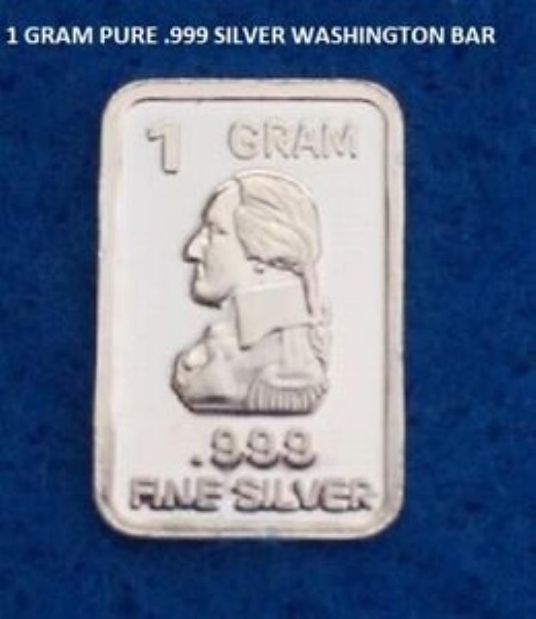【極美品/品質保証書付】 アンティークコイン モダンコイン [送料無料] ジョージワシントン-1グラムGR G .999ファインピュアソリッドシルバーマリオンバー GEORGE WASHINGTON - 1 GRAM GR G .999 Fine Pure Solid Silver Bullion Bar