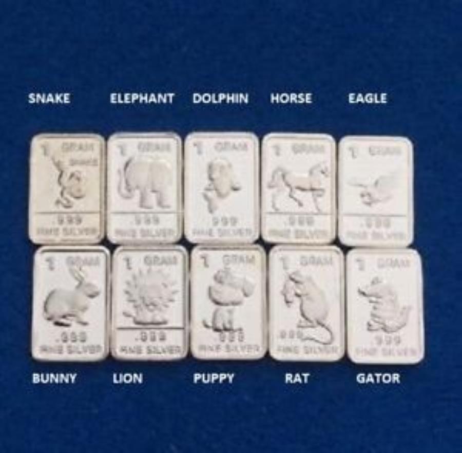 yɔi/iۏ؏tz AeB[NRC _RC [] 1O.999t@CVo[o[I1 1 Gram .999 Fine SILVER MIXED Bars You Choose 1