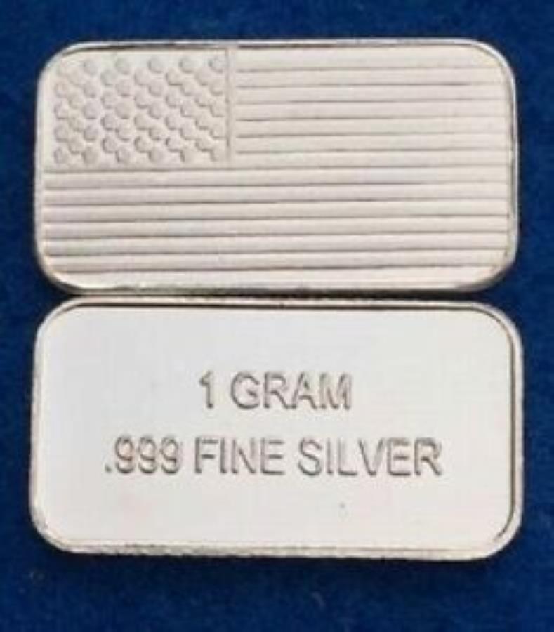 1ॷСС1 gr .999եԥ奢åɥޥꥪС 1 GRAM Silver Bar 1 GR .999 Fine ...