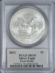 【極美品/品質保証書付】 アンティークコイン モダンコイン [送料無料] 2013 American Silver Eagle Eagle PCGS MS70-ファーストストライク-John M. Mercantiラベル 2013 American Silver Eagle PCGS MS70 - First Strike - John M. Mercanti Label