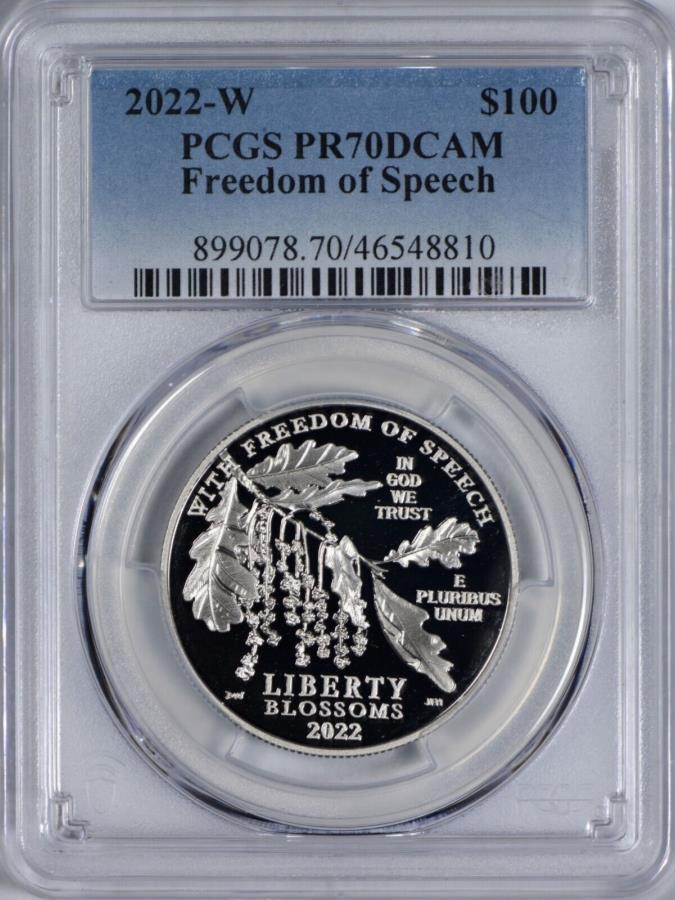 【極美品/品質保証書付】 アンティークコイン モダンコイン [送料無料] 2022 W $ 100 American Platinum Eagle PCGS PR70 DCAM-言論の自由 - 希少 2022 W $100 American Platinum Eagle PCGS PR70 DCAM - Freedom of Speech - Scarce