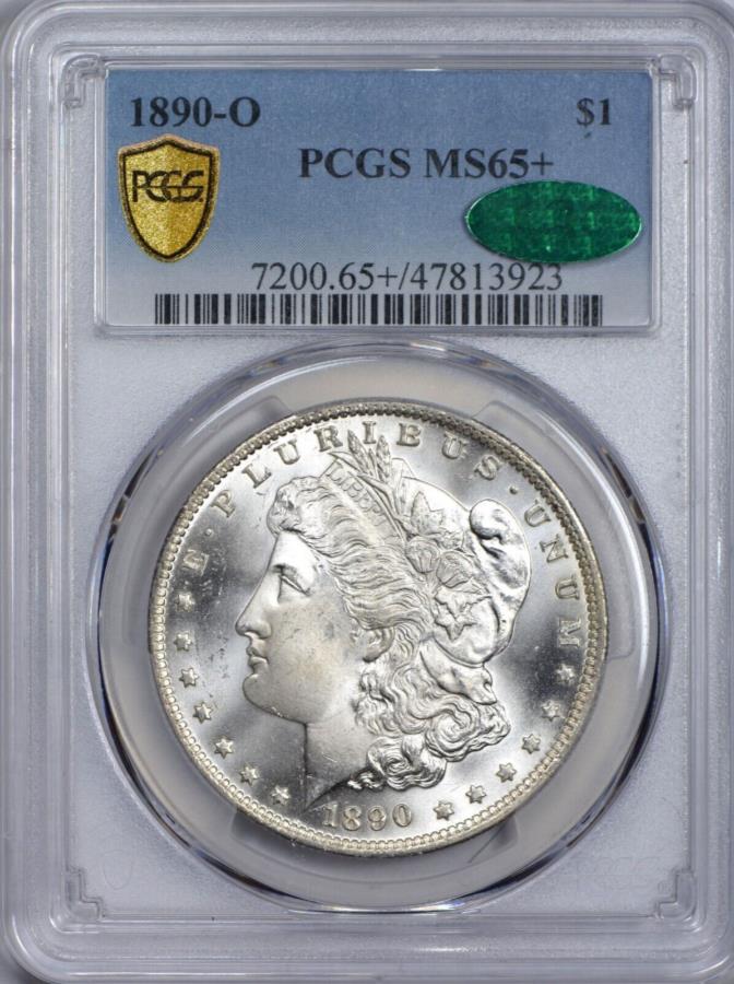 【極美品/品質保証書付】 アンティークコイン モダンコイン [送料無料] 1890 O Morgan Silver Dollar PCGS MS65+ CAC承認!!ブリリアントホワイト - 希少 1890 O Morgan Silver Dollar PCGS MS65+ CAC Approved!! Brilliant White - Scarce