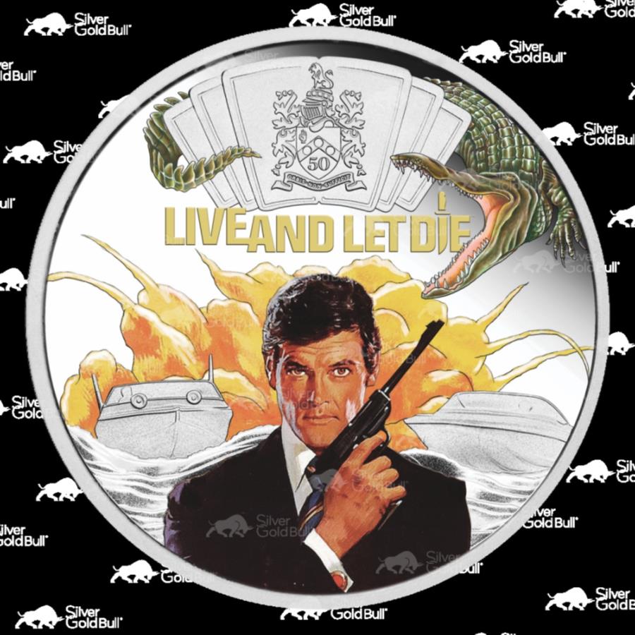 yɔi/iۏ؏tz AeB[NRC _RC [] 1IX2023WF[Y{hCuAhbg_CVo[RC|p[X~g 1 oz 2023 James Bond Live and Let Die Silver Coin | Perth Mint