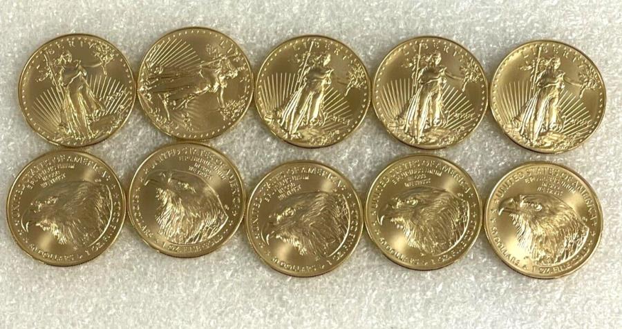 ڶ/ʼݾڽա ƥ 󥳥 [̵] 102023 US 1󥹥ꥫ󥤡$ 50ɥ륳 Lot of 10 Gold 2023 US 1oz American Eagle $50 Gold Eagle Coins