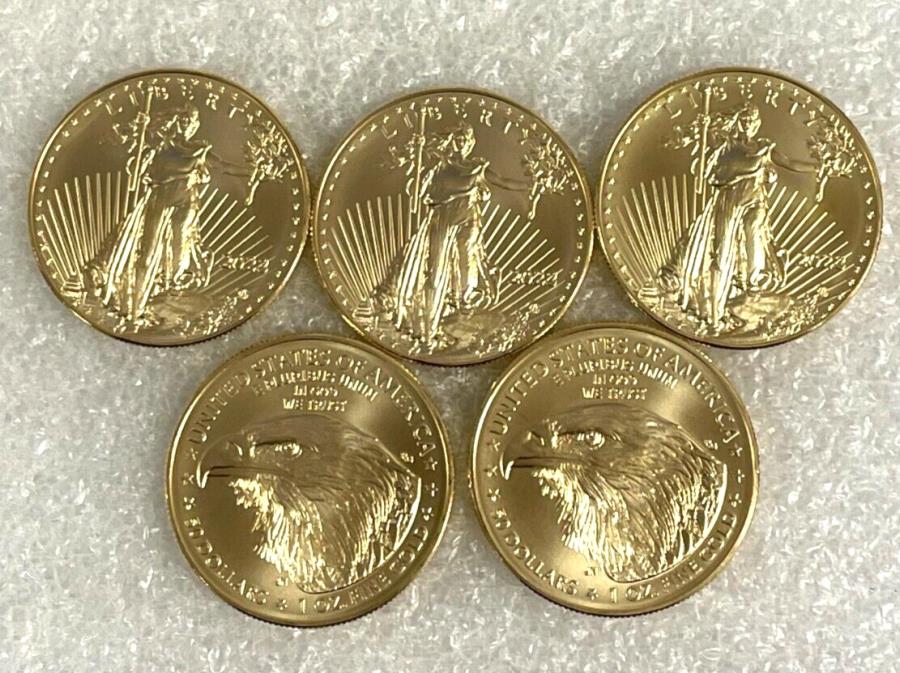 52023 US 1󥹥ꥫ󥤡$ 50ɥ륳 Lot of 5 Gold 2023 US 1...