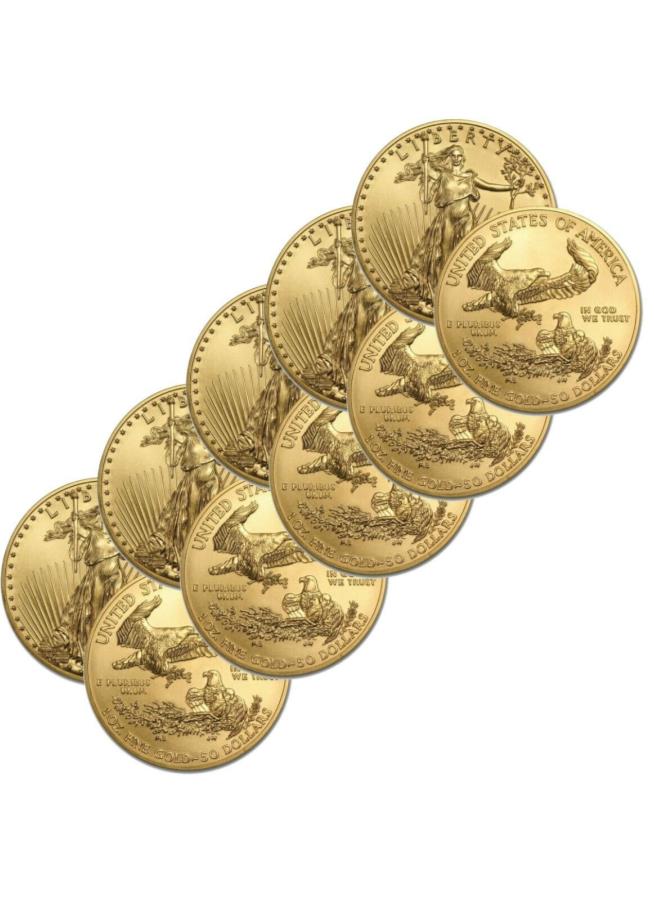 ڶ/ʼݾڽա ƥ 󥳥 [̵] 101󥹥ꥫ󥤡$ 50ǯƹߥȥꥫ󥤡륳 Lot of 10 Gold 1 oz American Eagle $50 Random Year US Mint Am...
