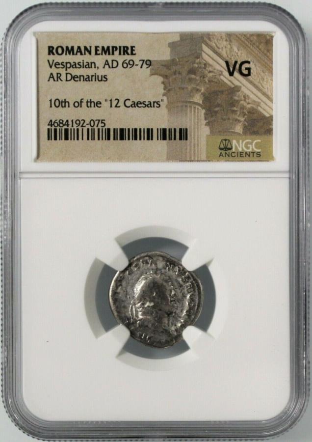  アンティークコイン モダンコイン  ローマインペリアルベスパシアン69-79 AD AR DENARIUS NGC VG Roman Imperial Vespasian 69-79 AD AR Denarius NGC VG