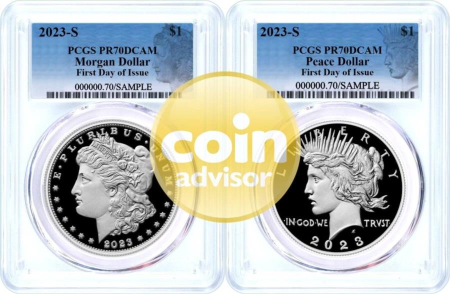 yɔi/iۏ؏tz AeB[NRC _RC [] 2023 S $ 1ؖ[Ks[X_[2RCZbgPCGS PR70 DCAM FDOI 2023 S $1 Proof Morgan & Peace Dollar 2 Coin Set PCGS PR70 DCAM FDOI