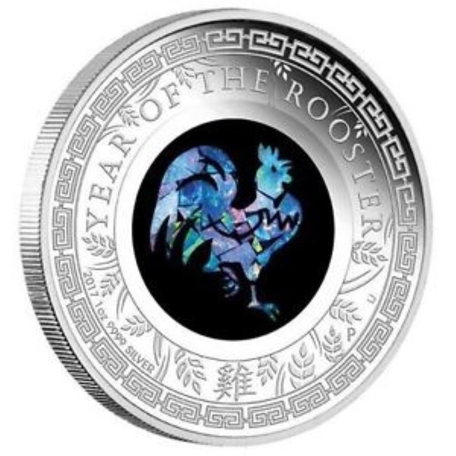 【極美品/品質保証書付】 アンティークコイン モダンコイン [送料無料] オーストラリアオパールシリーズルースター2017 1オンスシルバープルーフ$ 1コインの年 Australia Opal Series Lunar Year of the Rooster 2017 1oz Silver Proof $1 Coin