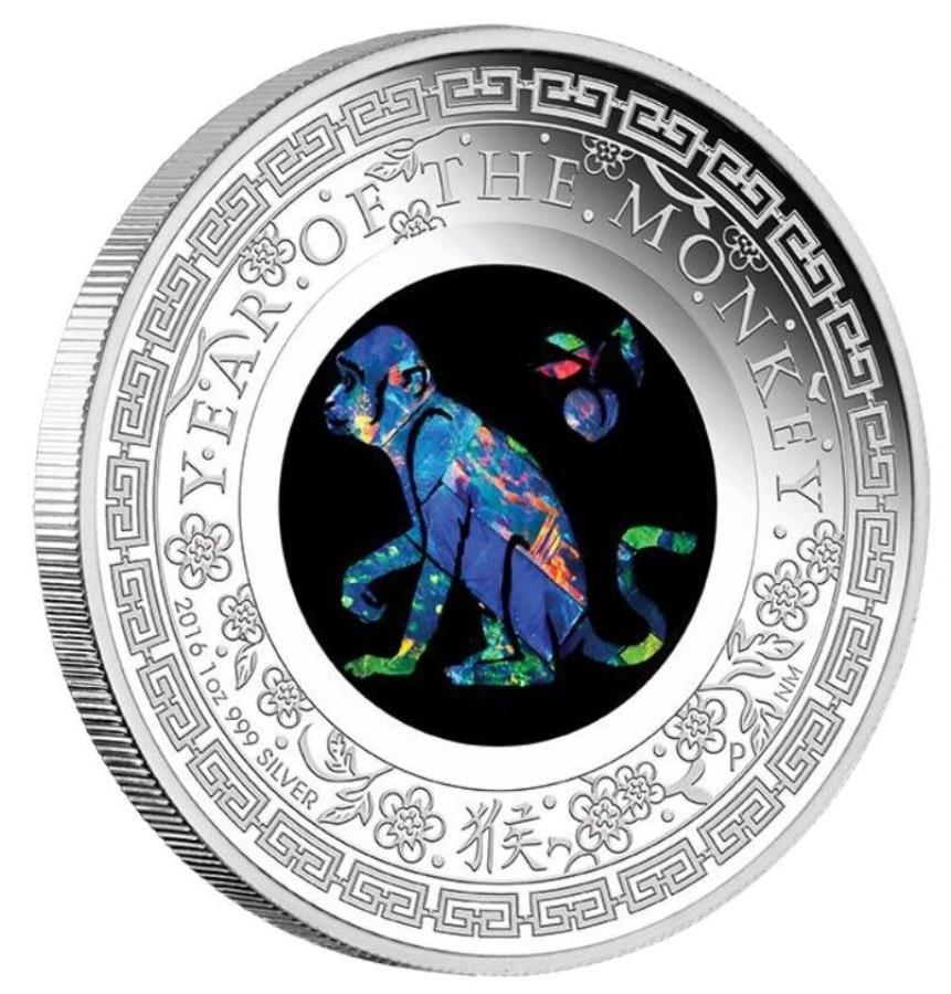 ڶ/ʼݾڽա ƥ 󥳥 [̵] ȥꥢѡ륷꡼󥭡2016ǯ1󥹥Сץ롼$ 1ǯ Australia Opal Series Lunar Year of the Monkey 2016 1oz Silver Proof $1 Coin