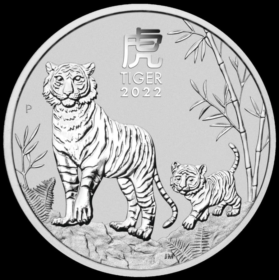2022 1/2オンス50Cシルバー月のタイガーBUコインオーストラリアのカプセルの年 2022 1/2oz 50c Silver Lunar Year of The Tiger BU Coin Australia In Capsule