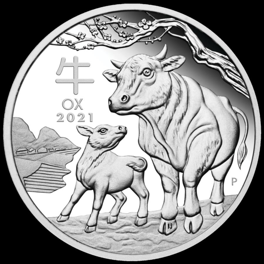 yɔi/iۏ؏tz AeB[NRC _RC [] 2021NI[XgȀ؋1IXVo[$ 1RCV[Y3 2021 Australia PROOF Lunar Year of the Ox 1oz Silver $1 Coin Series3