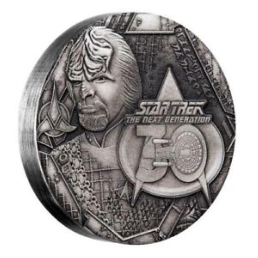 yɔi/iۏ؏tz AeB[NRC _RC [] X^[gbN㒆euiߊWorf 2017 2oz Silver Antique Coin Star Trek Next Generation Lieutenant Commander Worf 2017 2oz Silver Antique Coin