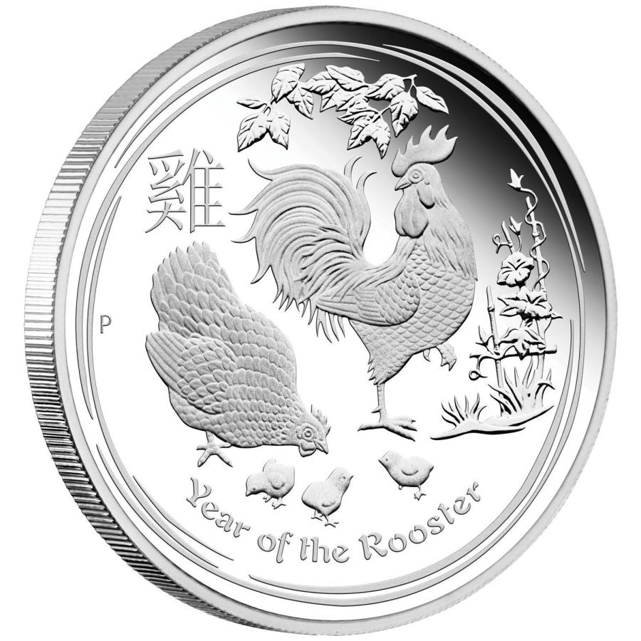 【極美品/品質保証書付】 アンティークコイン モダンコイン [送料無料] 2017年オーストラリアルースタープルーフ1/2オンスシルバーハーフダラーコインの年 2017 Australia Lunar Year of the Rooster PROOF 1/2 oz SIlver half dollar Coin